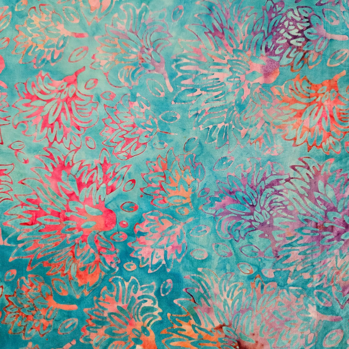 Batik Quilt Backing 1867 - Chrysanthemum Blue