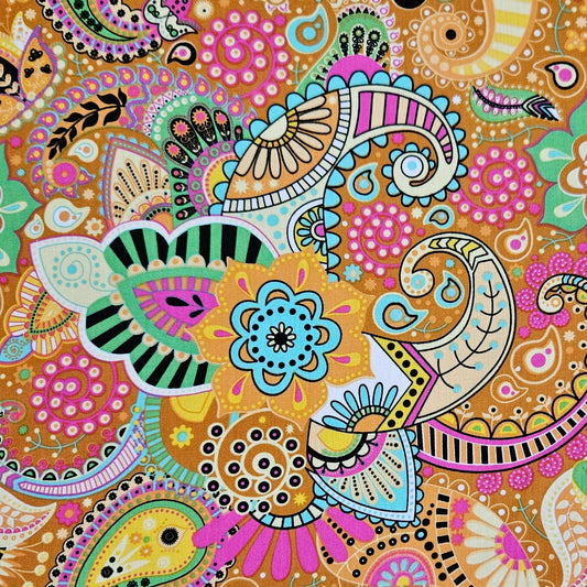 RAYON - Bright Paisley Orange