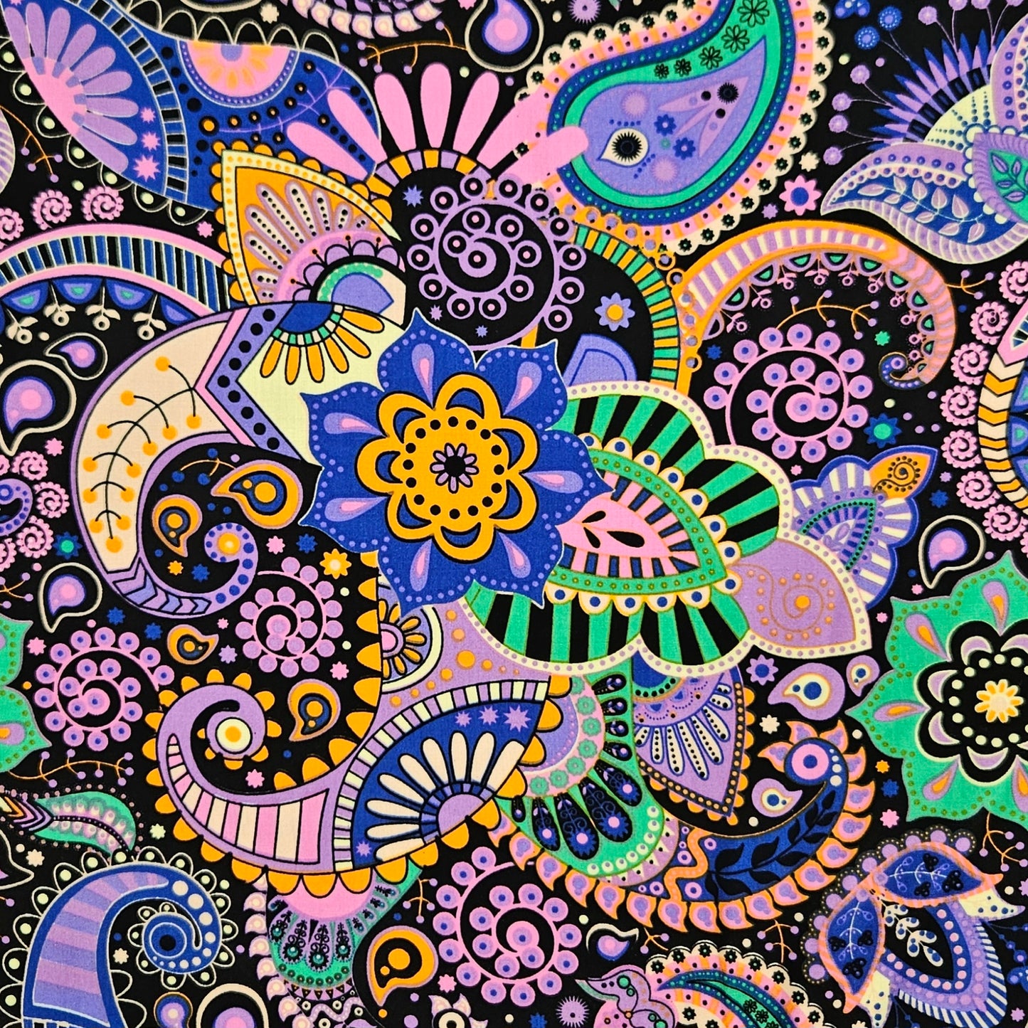 RAYON - Bright Paisley Black