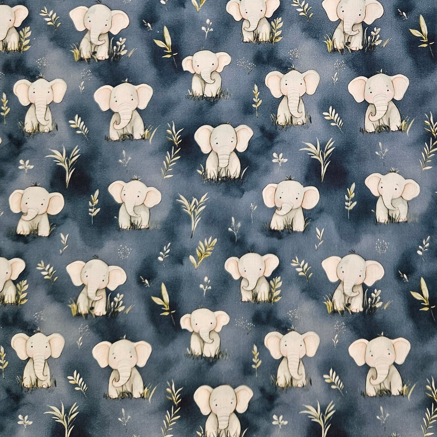Elephants on Blue