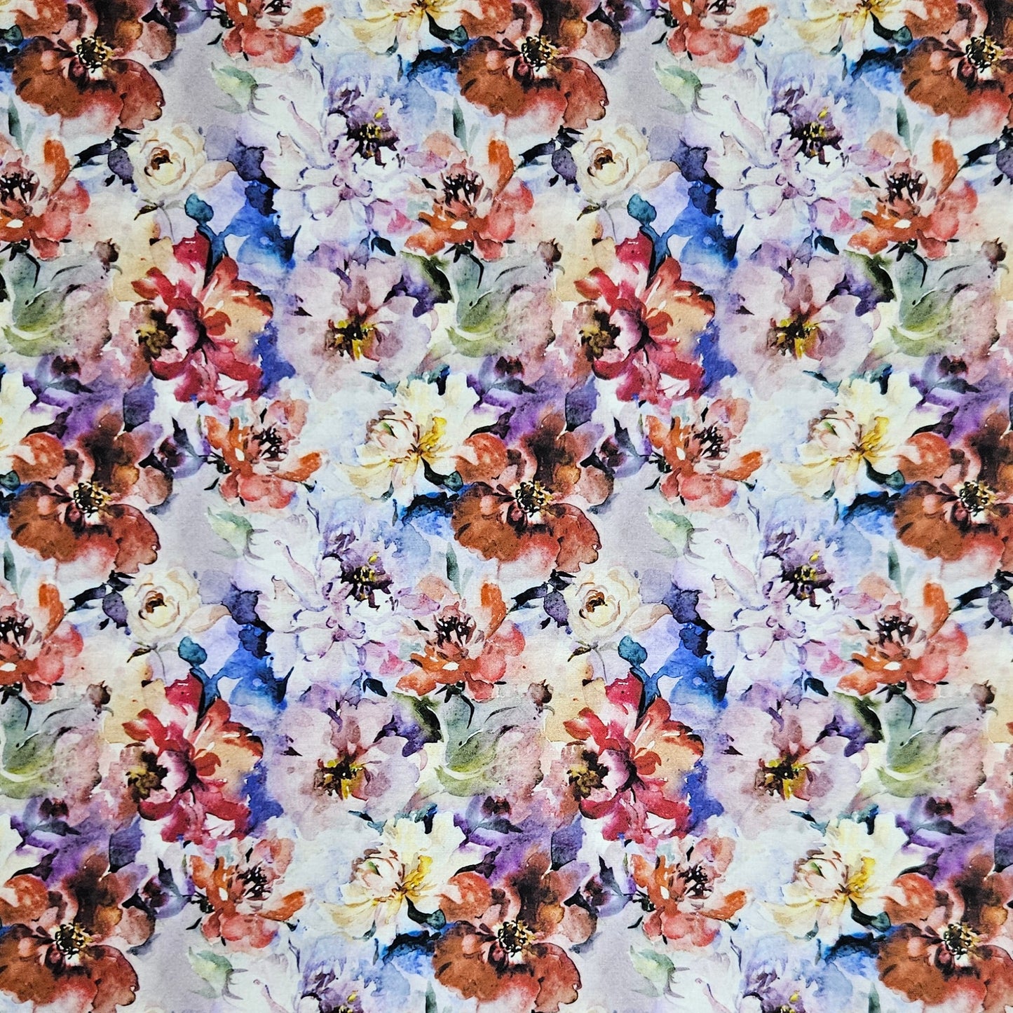 COTTON SATEEN - Peonies Red