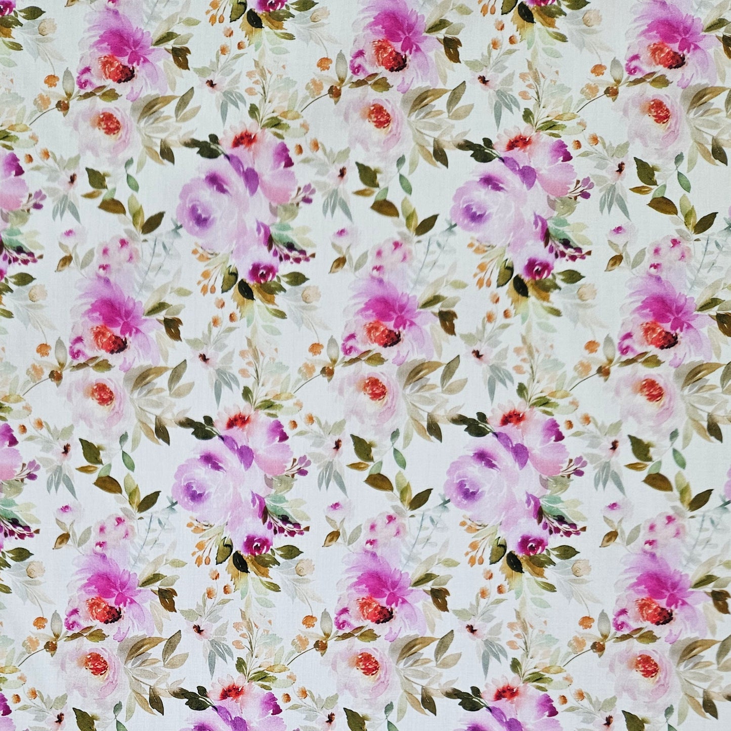 COTTON SATEEN - Spring Florals Purple