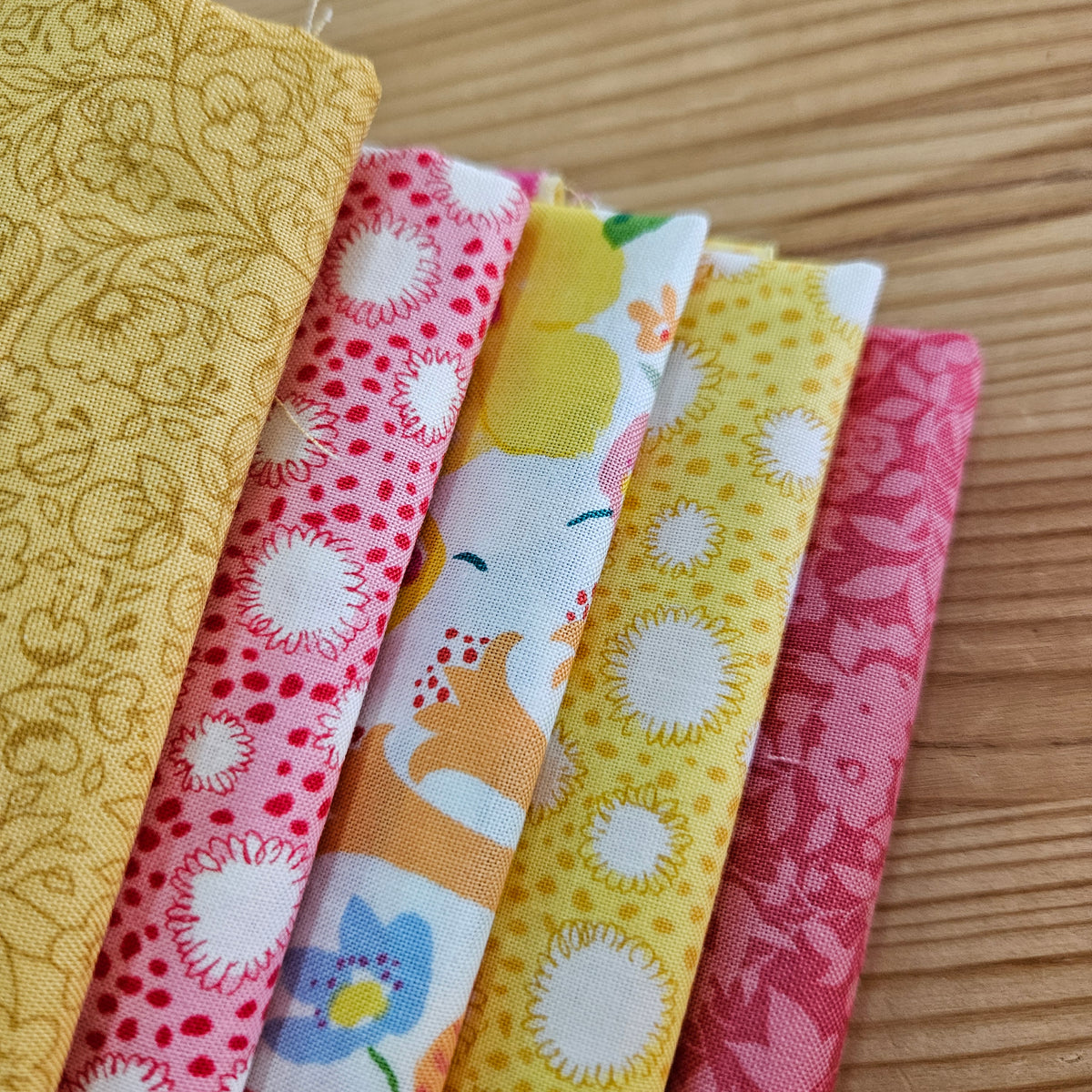 Remnant Craft Fabrics - Pink and Yellow Liberty