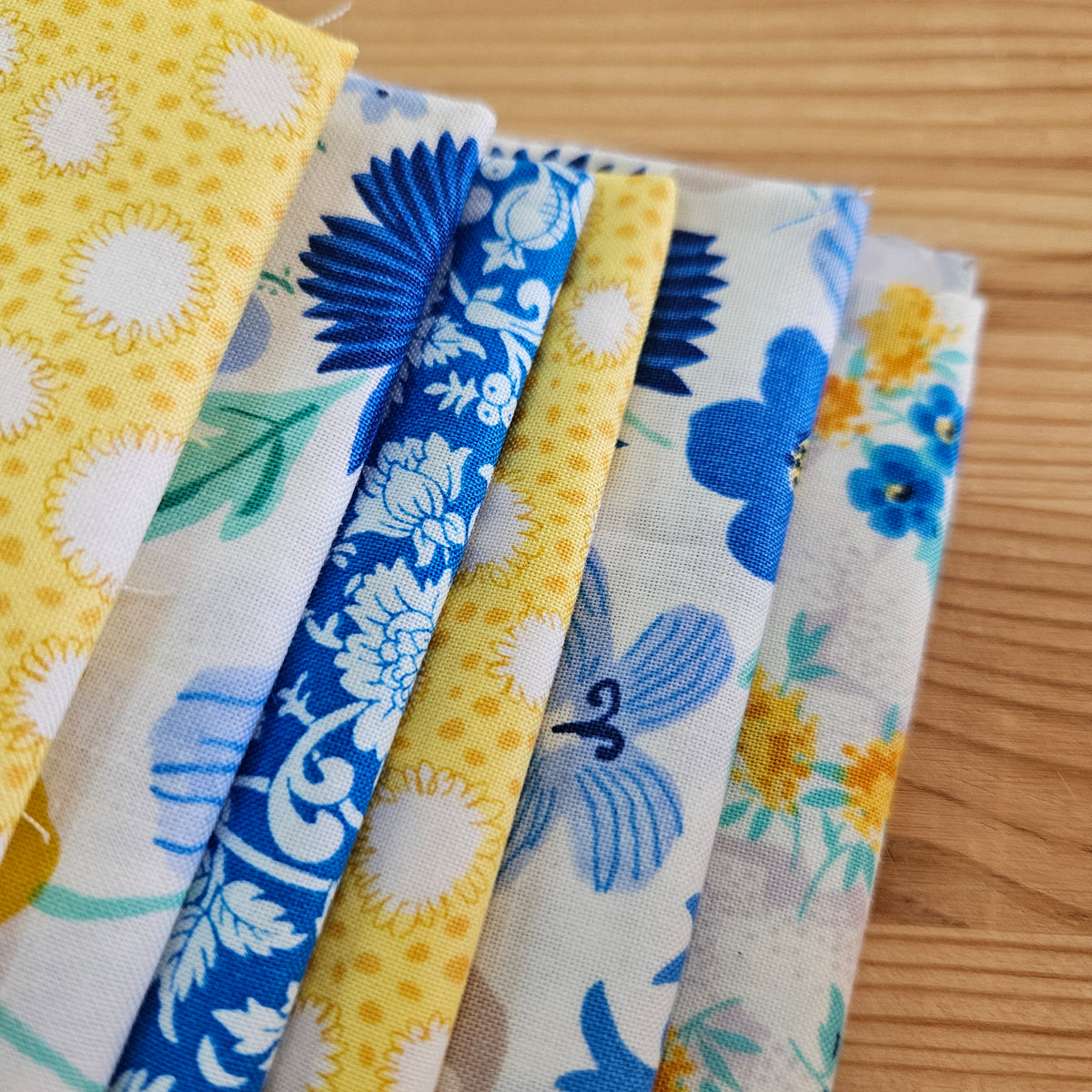 Remnant Craft Fabrics - Blue and Yellow Liberty