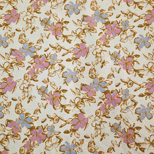 Jacquard - Florals on White