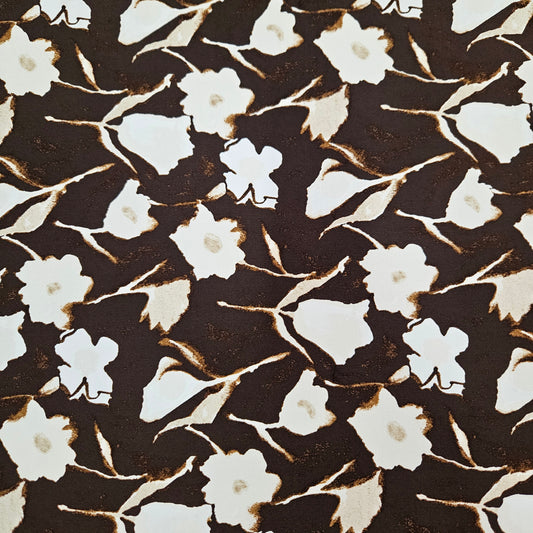KNIT - Cream Florals on Brown