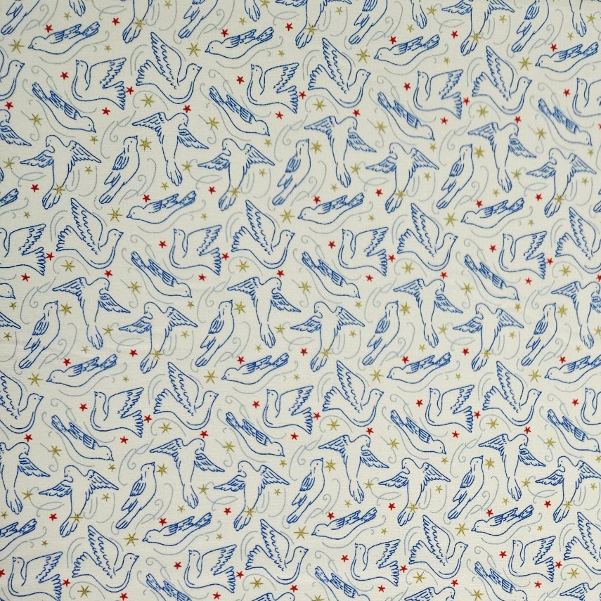 Liberty - Merry and Bright Collection - Dove Star A Cream