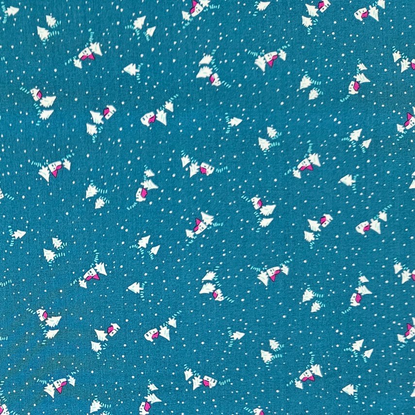 Liberty - A Woodland Christmas - Christmas Cottage B Teal