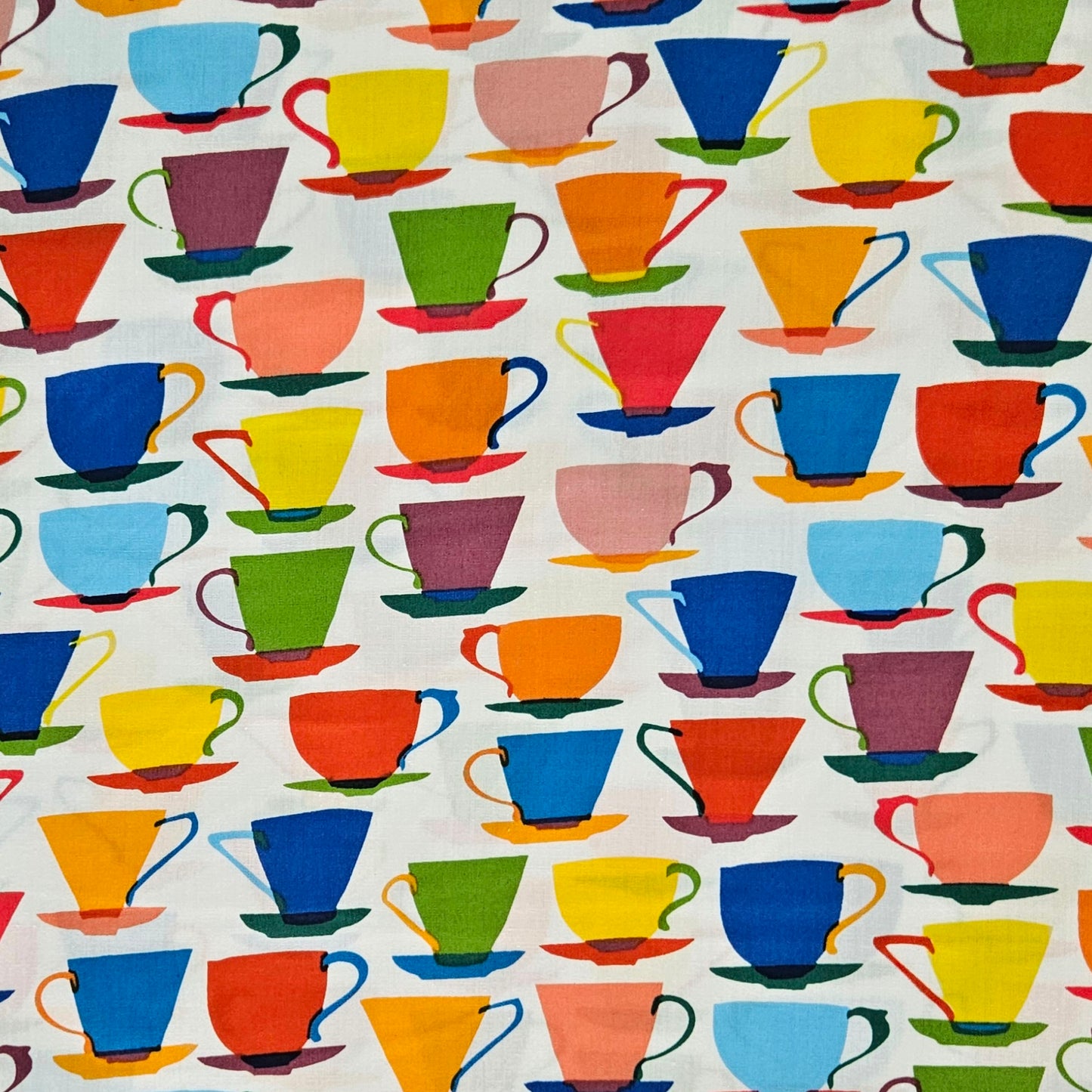 Bright Teacups on White