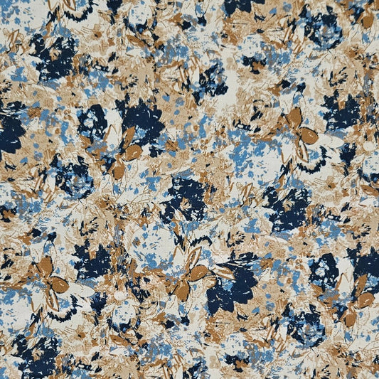 COTTON - Brown Floral Abstract
