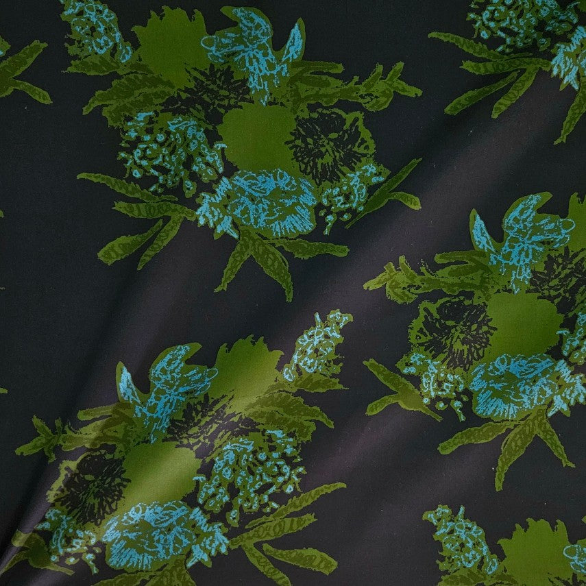 COTTON SATEEN - Navy Native Floral