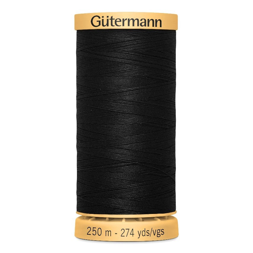 Gutermann 250m Cotton Thread - Col.5201 - Black