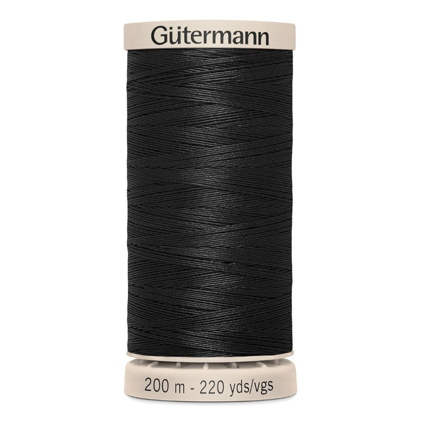 Gutermann 200m Waxed Cotton Thread - Col. 5201 - Black