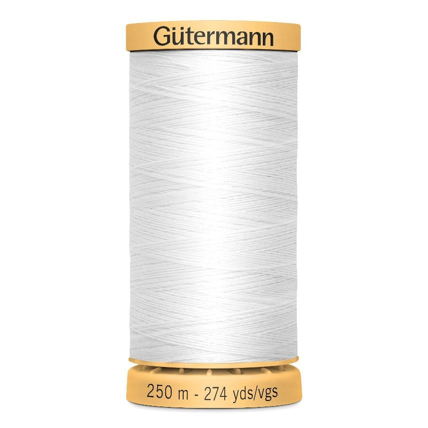 Gutermann 250m Cotton Thread - Col.5709 - White