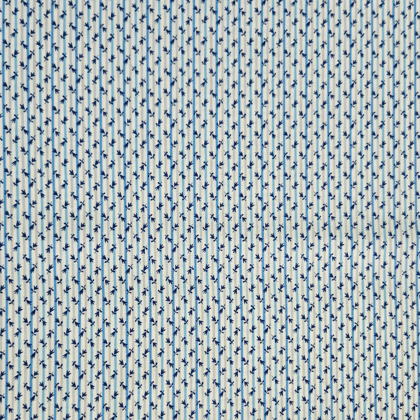 Liberty - Collectors Home - Millefleur Stripe A Blue