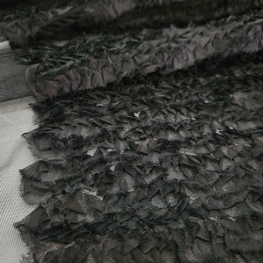 Fancy Ruffle Netting - Black