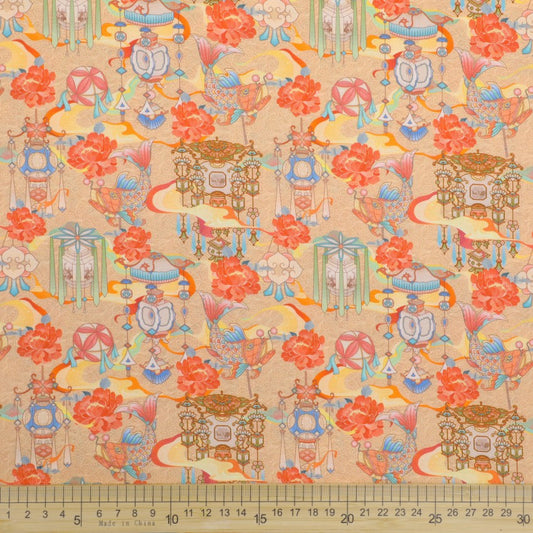Japanese - Ornamental Lanterns on Cream