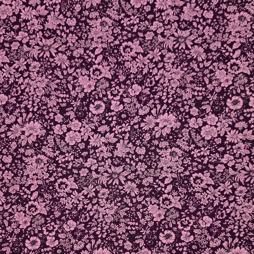 Liberty - Flower Show Midnight Garden Collection - Emily Silhouette Flower H Plum