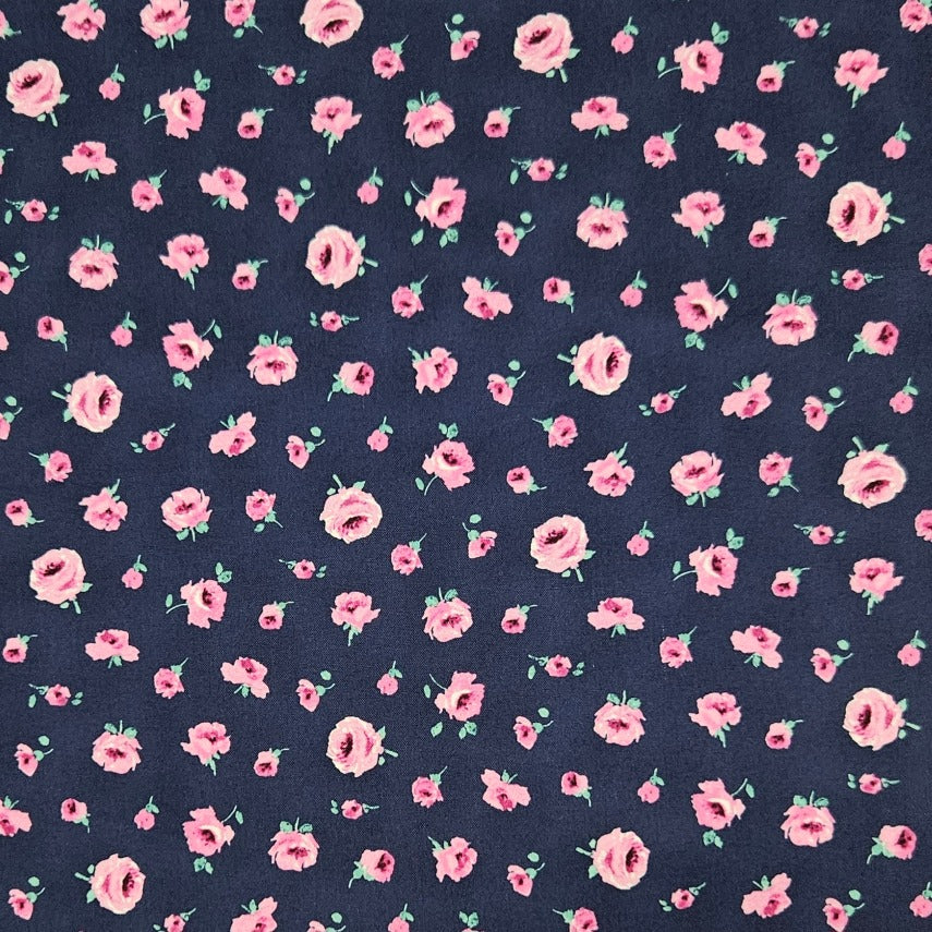 Liberty - Flower Show Midnight Garden Collection - Mary Rose B Navy