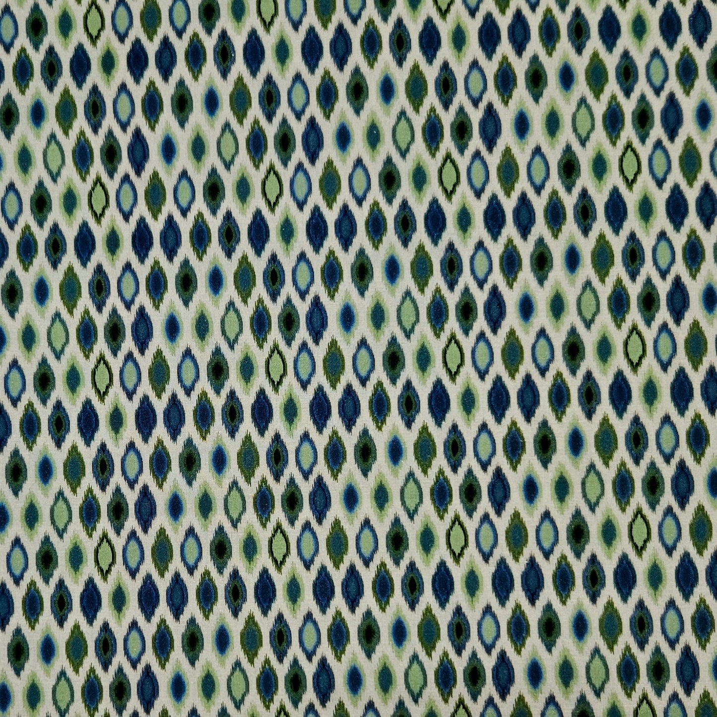 Mini Ikats - Fuzzy Green Ovals