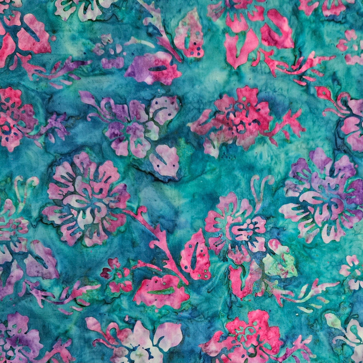 Batik - Hibiscus on Aqua