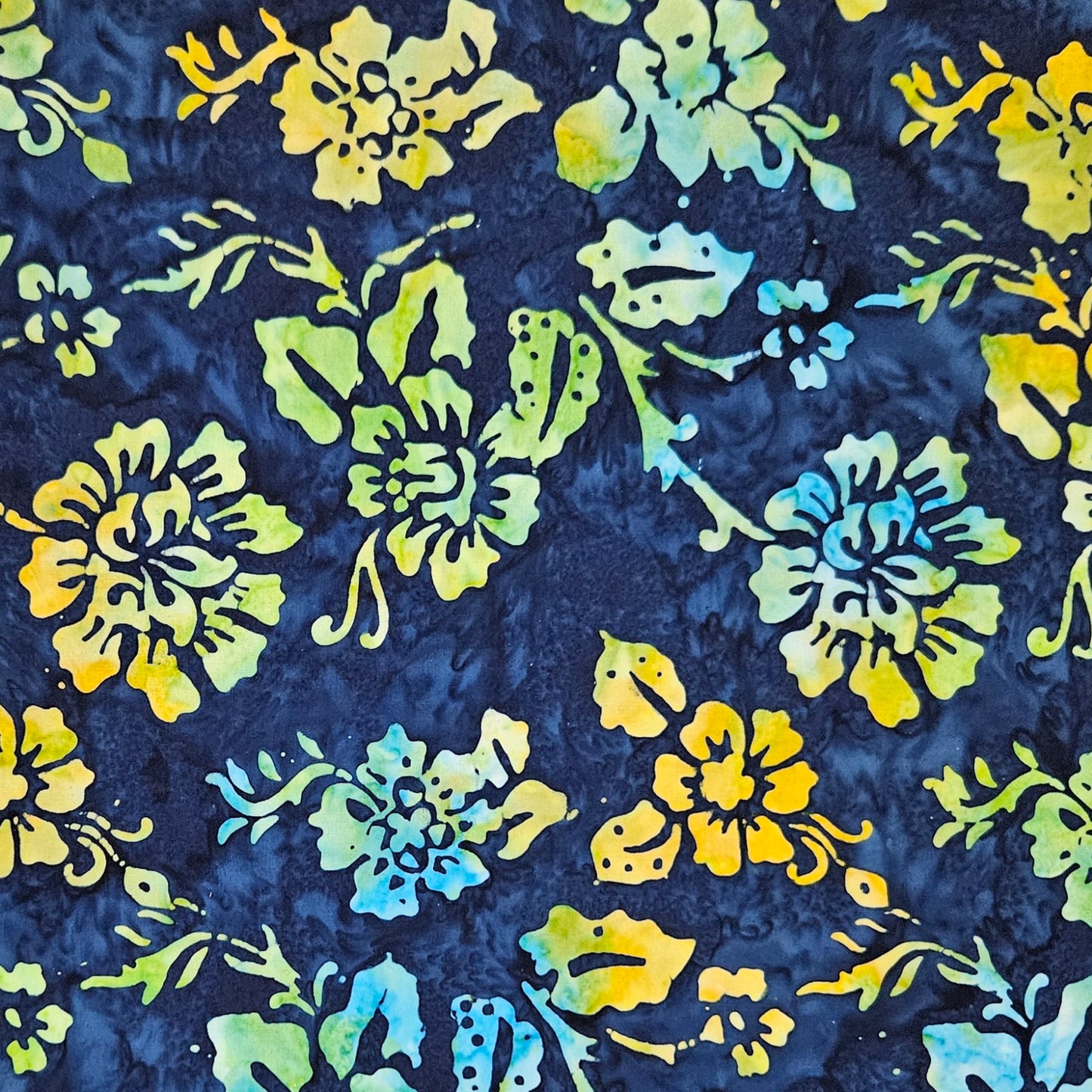 Batik - Hibiscus on Navy