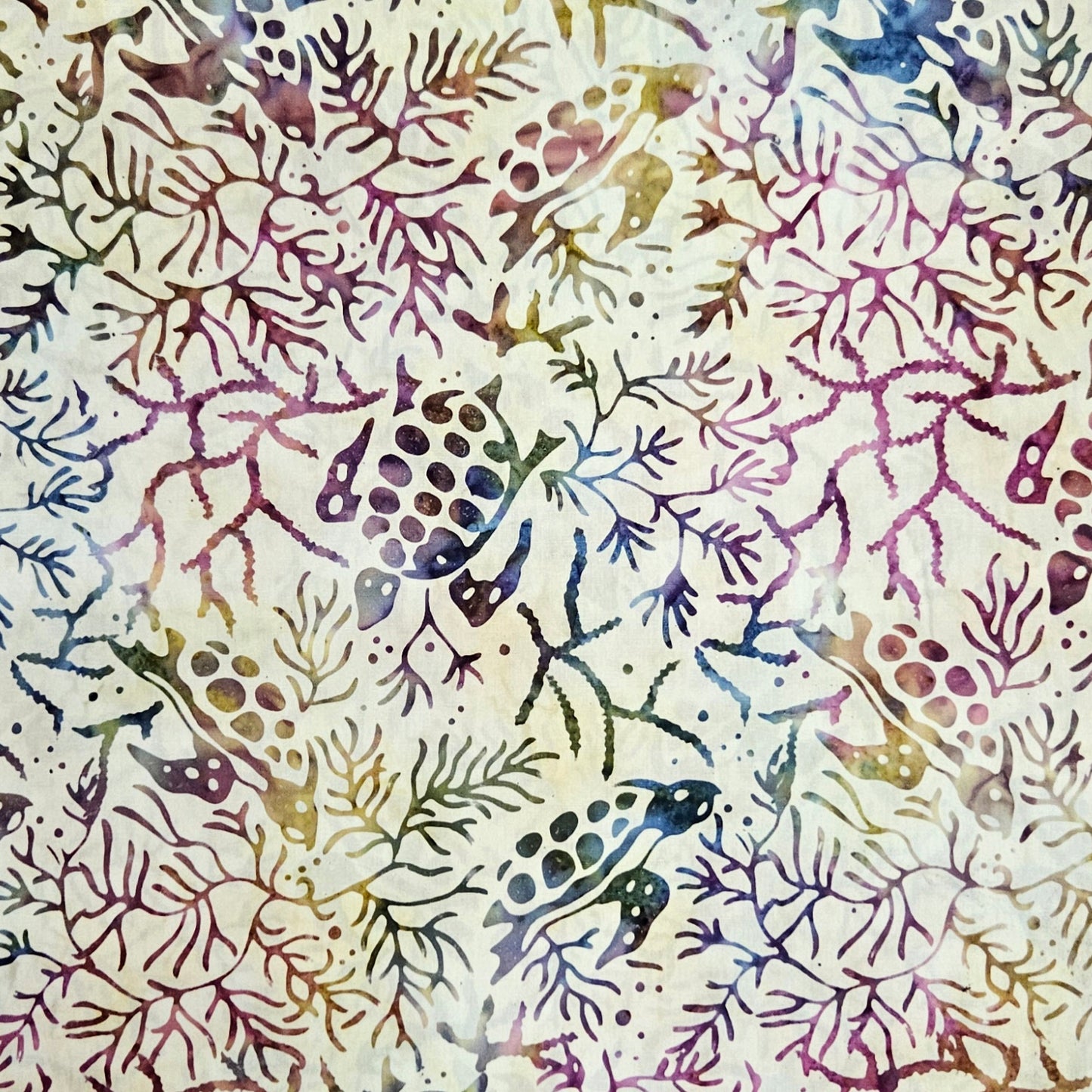Batik - Turtles and Coral Multi on White
