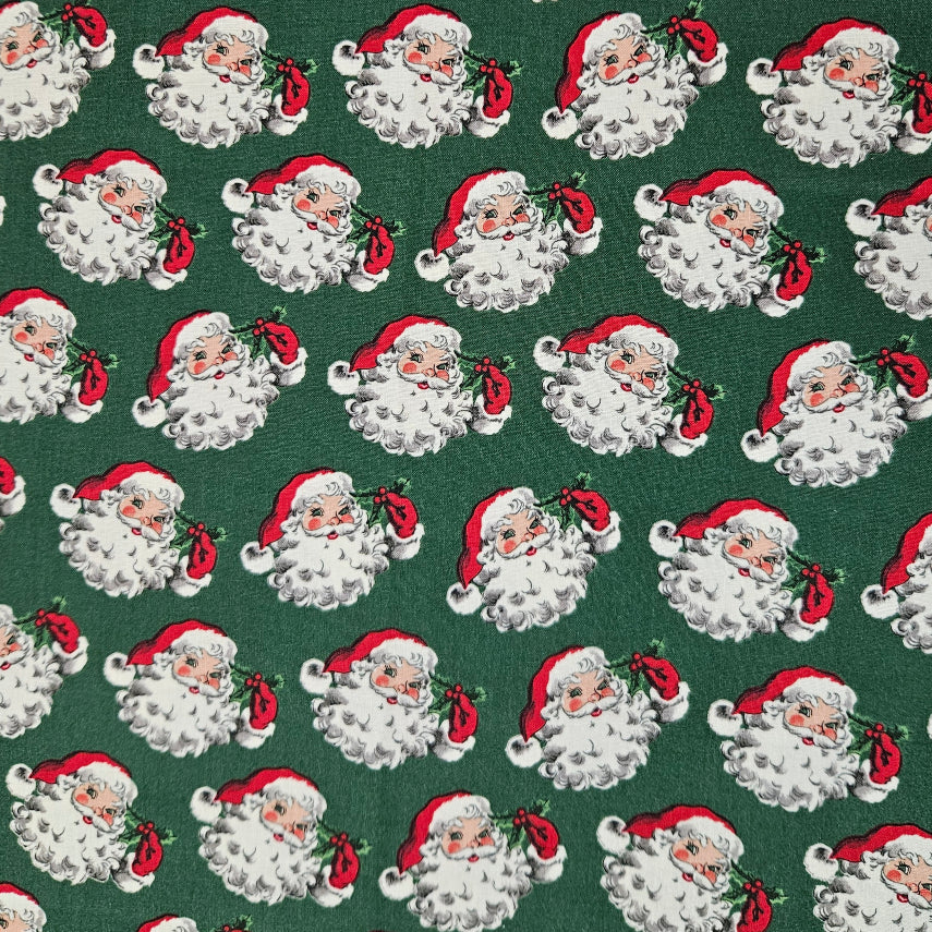 Old Fashioned Christmas - Santa on Green