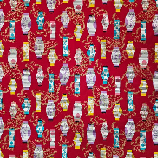 COTTON SATEEN - Red Festival