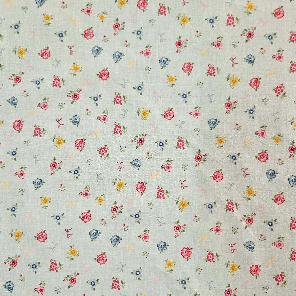 Rosy Cheeks - Mini Florals on Blue
