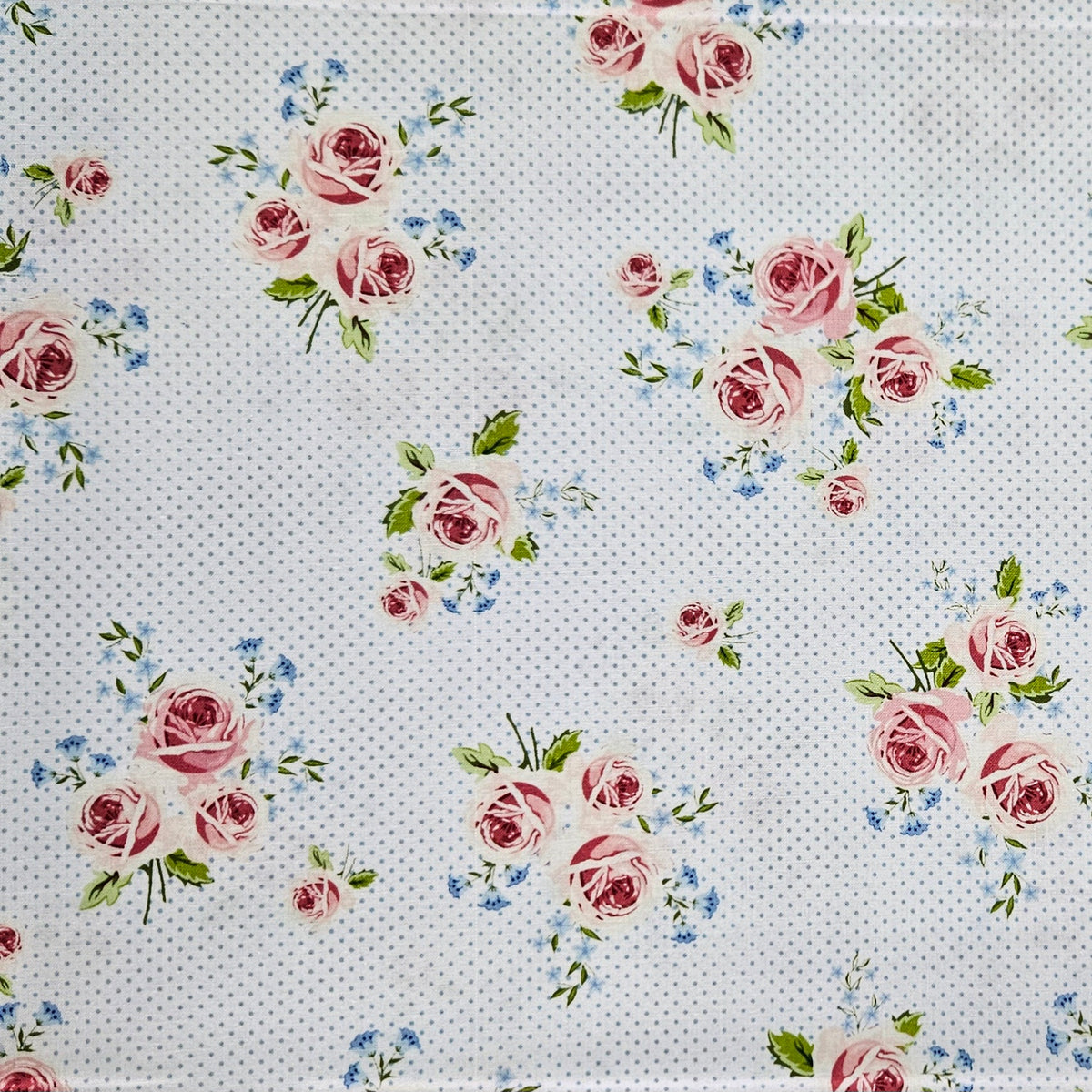 Summer Loft - Roses Blue on White