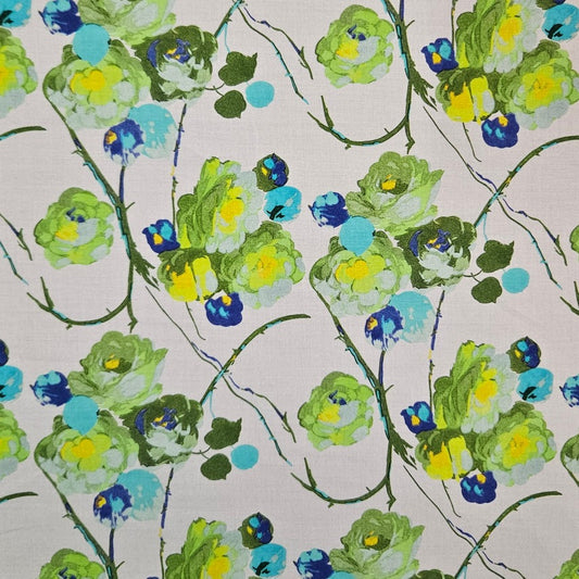 Swiss Cotton - Dainty Green Floral