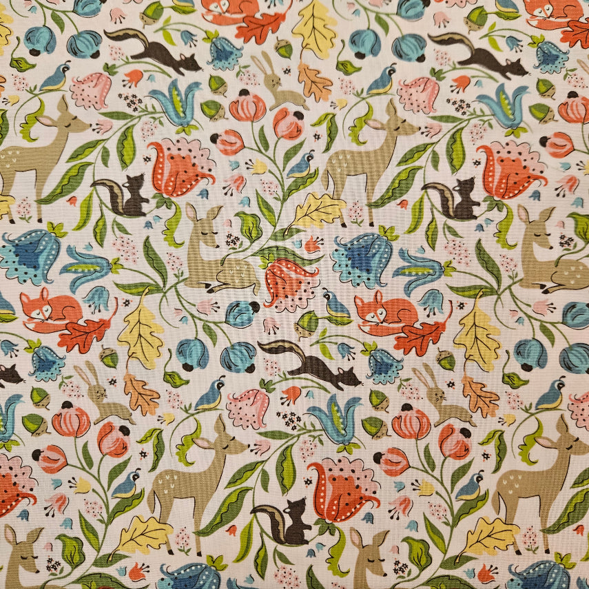 Wildwood Dwelling- Animals & Florals on Pink