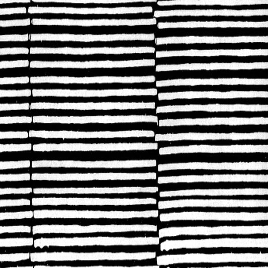 Batik - 1532 Horizontal Stripe Black on White