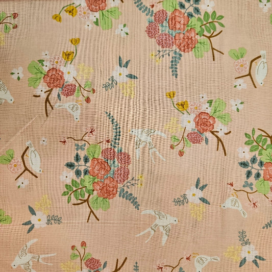 Emma - Birds and Florals on Pink