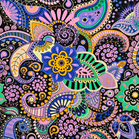 RAYON - Bright Paisley Black