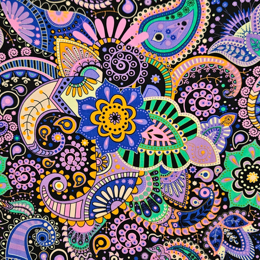 RAYON - Bright Paisley Black
