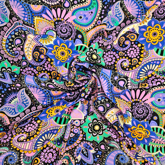RAYON - Bright Paisley Black