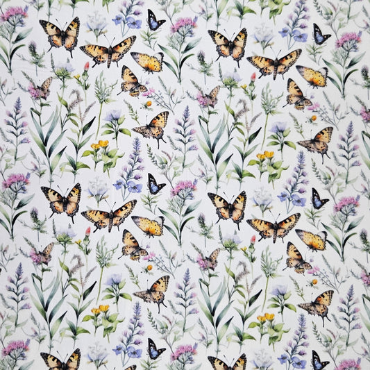 Butterflies and Florals on White