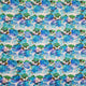 COTTON SATEEN - Geometric Flowers Blue