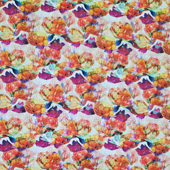 compare product COTTON SATEEN - Geometric Flowers Orange