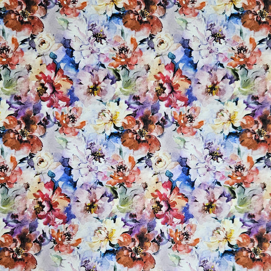 COTTON SATEEN - Peonies Red