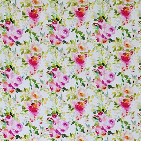 COTTON SATEEN - Spring Florals Pink