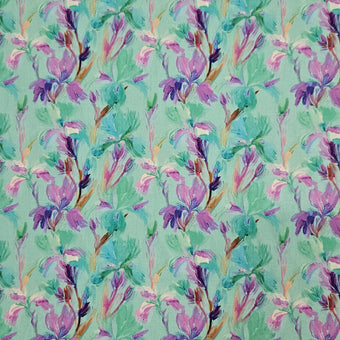 compare product COTTON SATEEN - Painted Florals Aqua