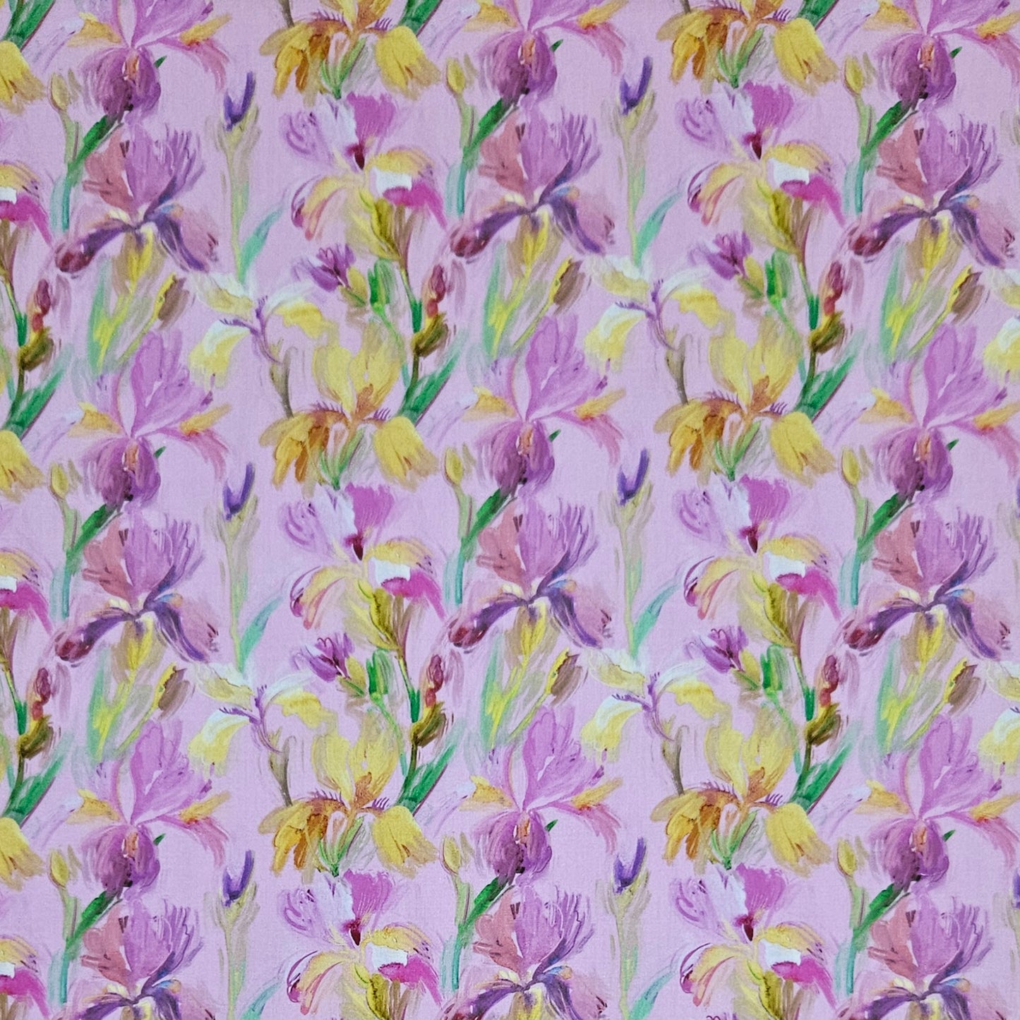 COTTON SATEEN - Painted Florals Purple