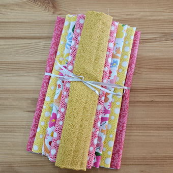 compare product Remnant Craft Fabrics - Pink and Yellow Liberty