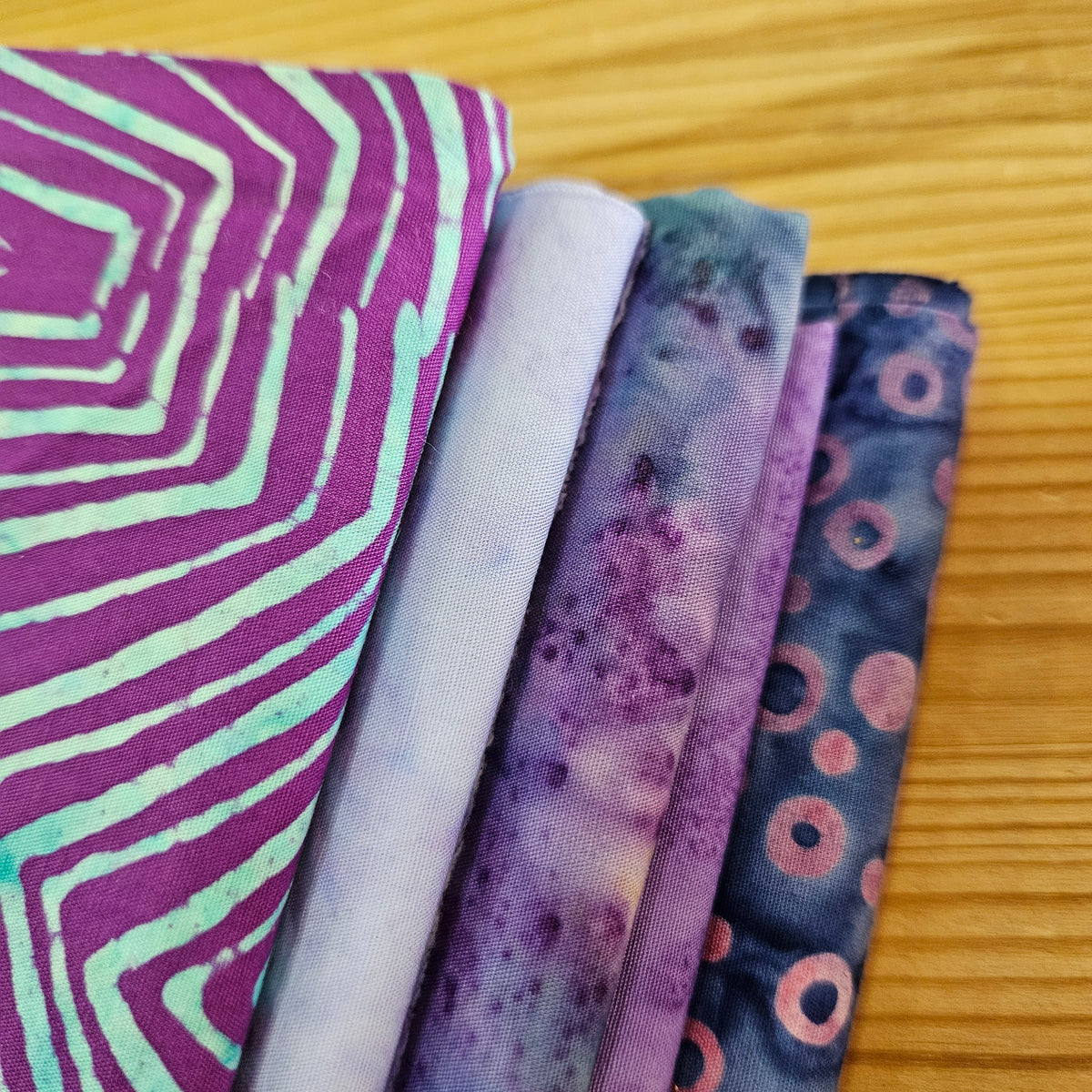 Remnant Craft Fabrics - Purple and Blue Batik