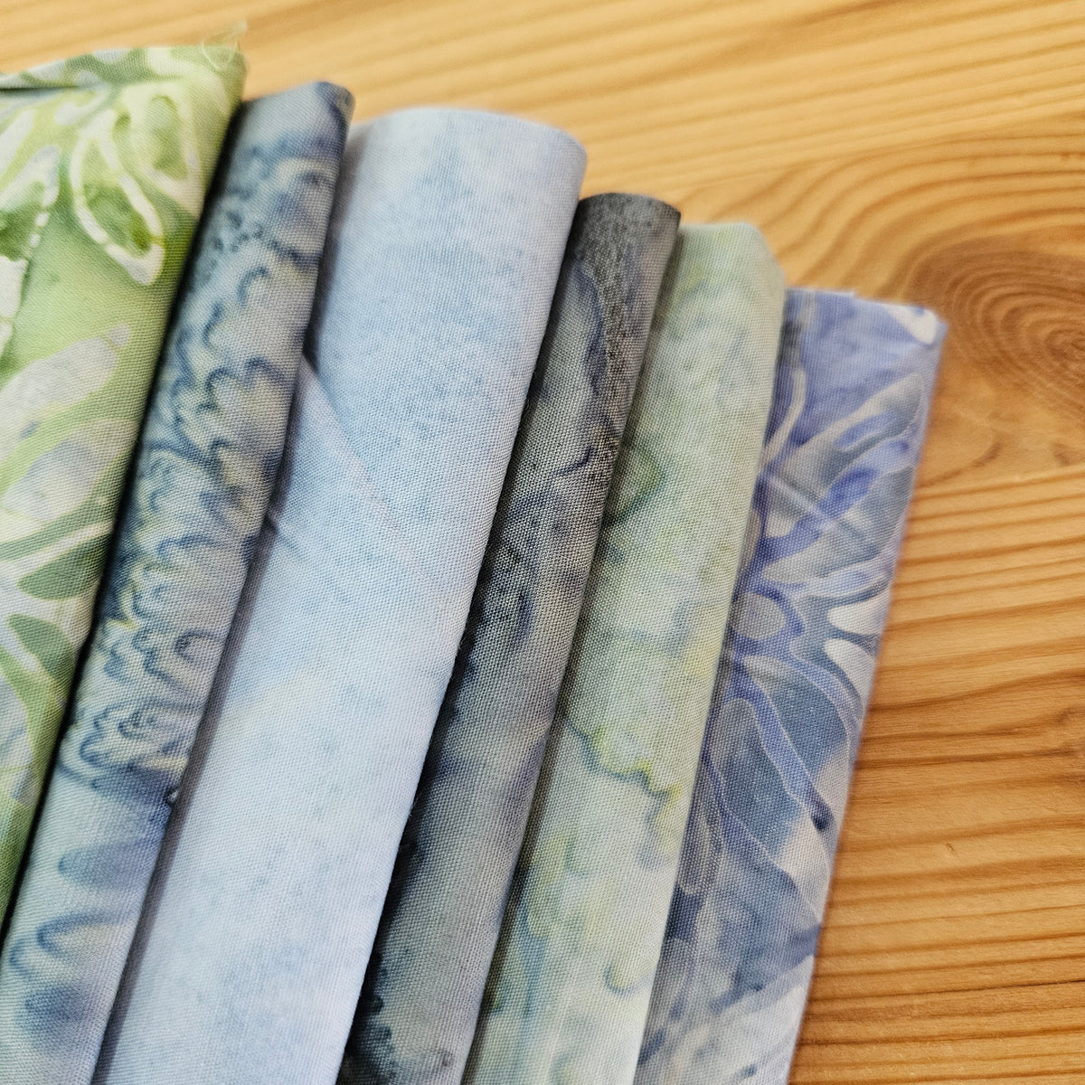 Remnant Craft Fabrics - Blue and Green Batik