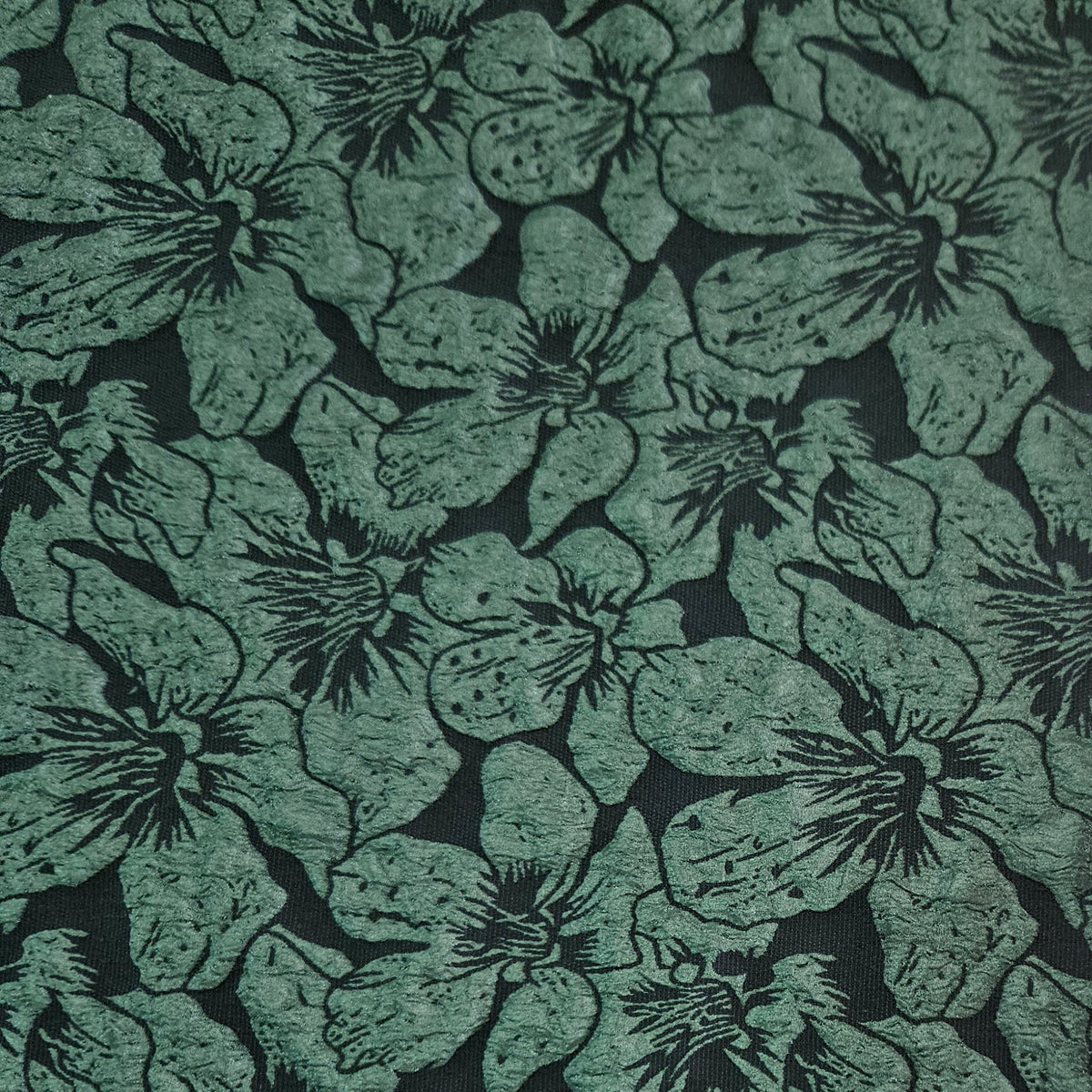 Textured Large Green Florals