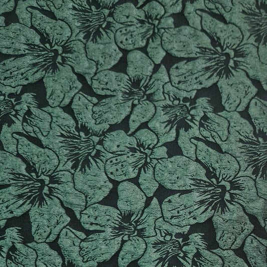 Textured Large Green Florals